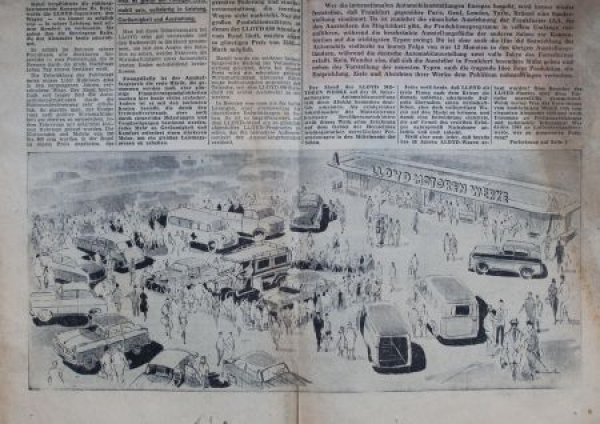 Lloyd Motorisierte Abendpost 1957 "Schrittmacher der Vollmotorisierung" Automobilzeitschrift (2808)